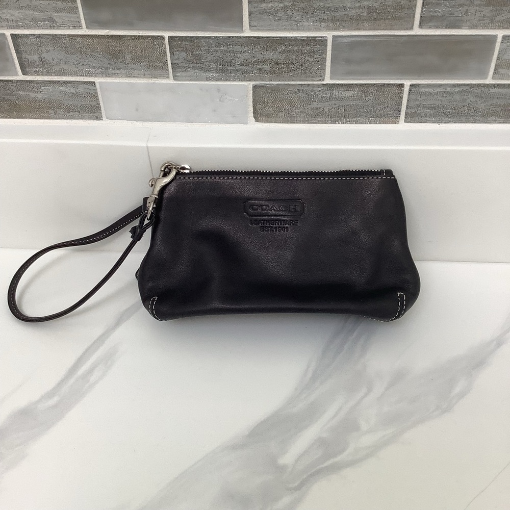 Leather Coach Wristlet